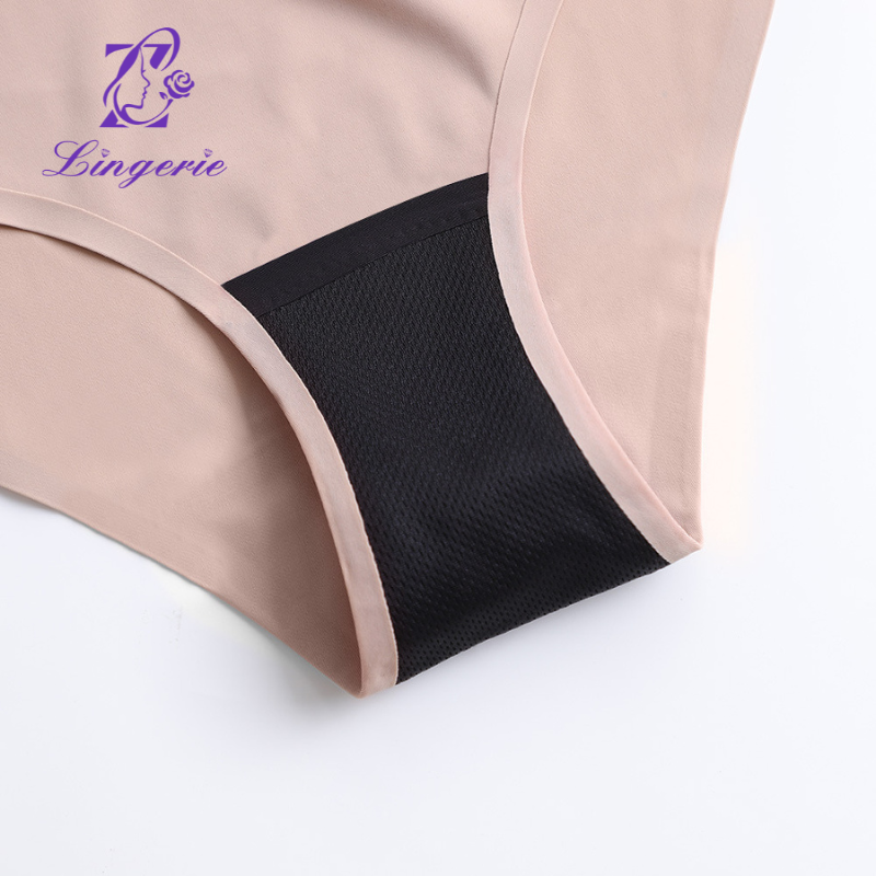 Large size four-layer anti-side leakage panties female physiological period great aunt menstrual period triangle pants cotton crotch sanitary pants