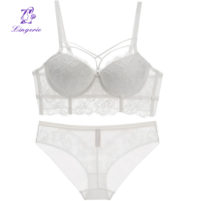 Sexy Underwear 2 Piece Set Lingerie for Women Floral Lace Bra And Brief Sets Women