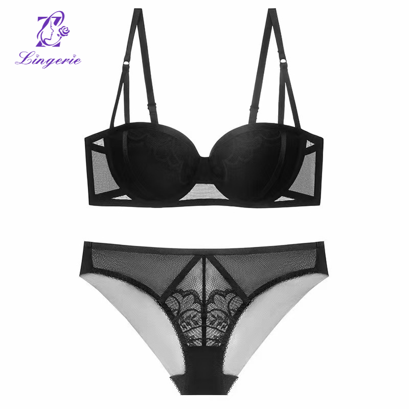 Lace underwear small chest big push-up bra Retraction breast anti-sag bra set