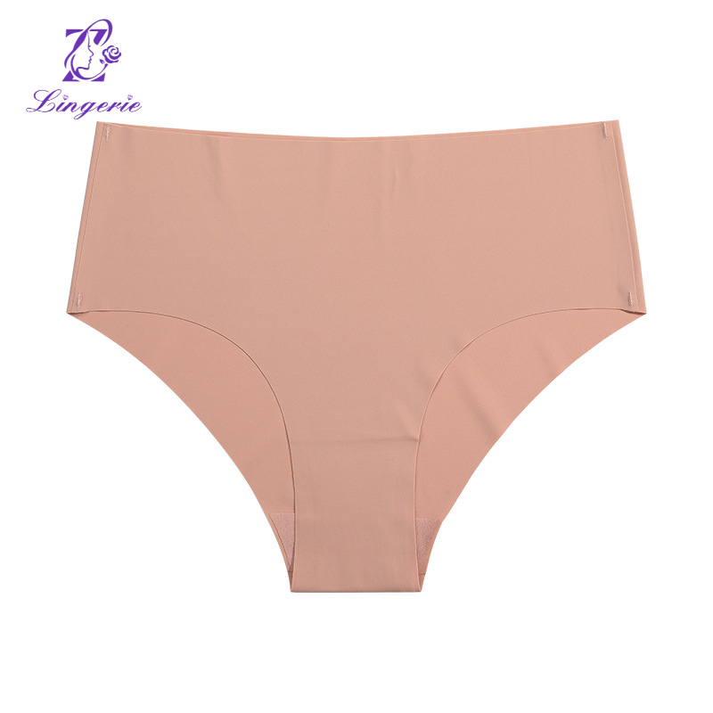 One-piece plus-size mid-waist cotton crotch breathable invisible briefs for women