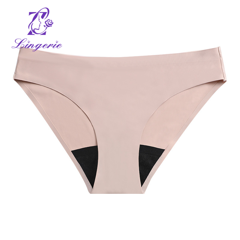 Large size four-layer anti-side leakage panties female physiological period great aunt menstrual period triangle pants cotton crotch sanitary pants