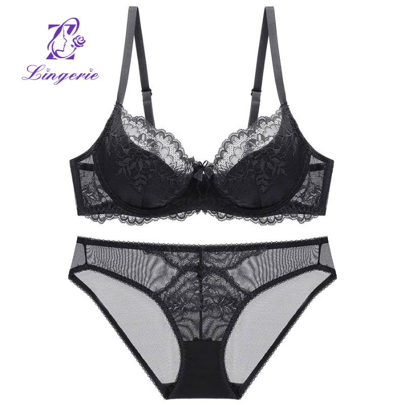 Lace thin section of Europe and the United States sexy Lon poly type bra small ladies underwear bra set