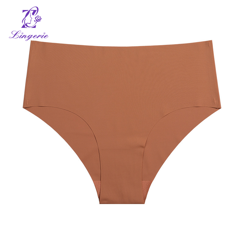One-piece plus-size mid-waist cotton crotch breathable invisible briefs for women