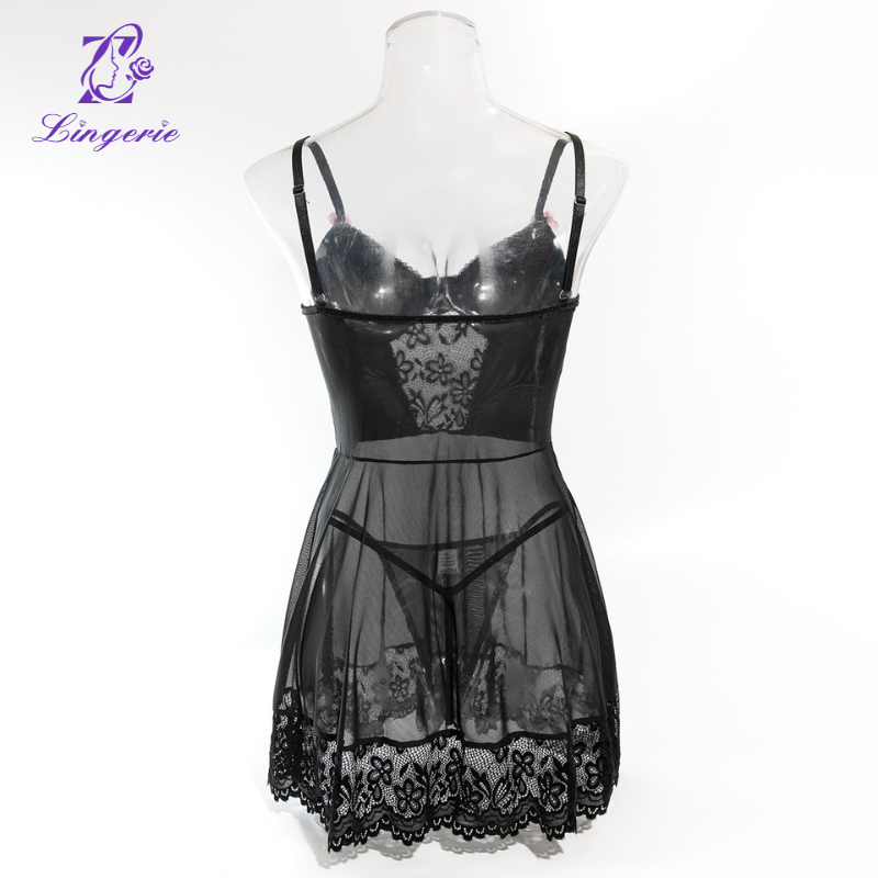Sexy underwear nightdress lace patchwork lace Shapewear sexy underwear three sets