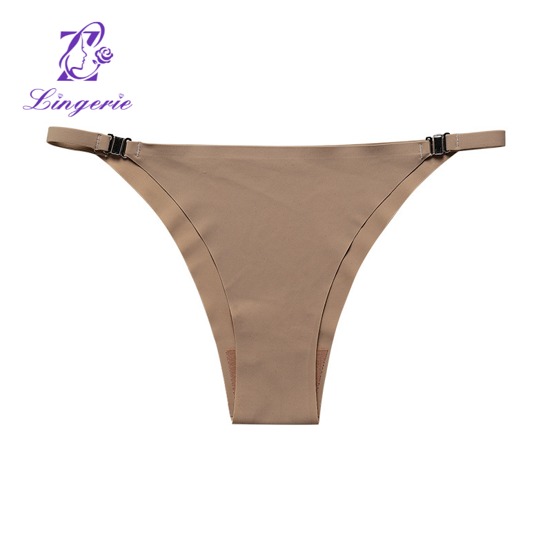 Simple girl panties intimate low waist cotton crotch non-marking ice silk sexy free off ladies triangle panties