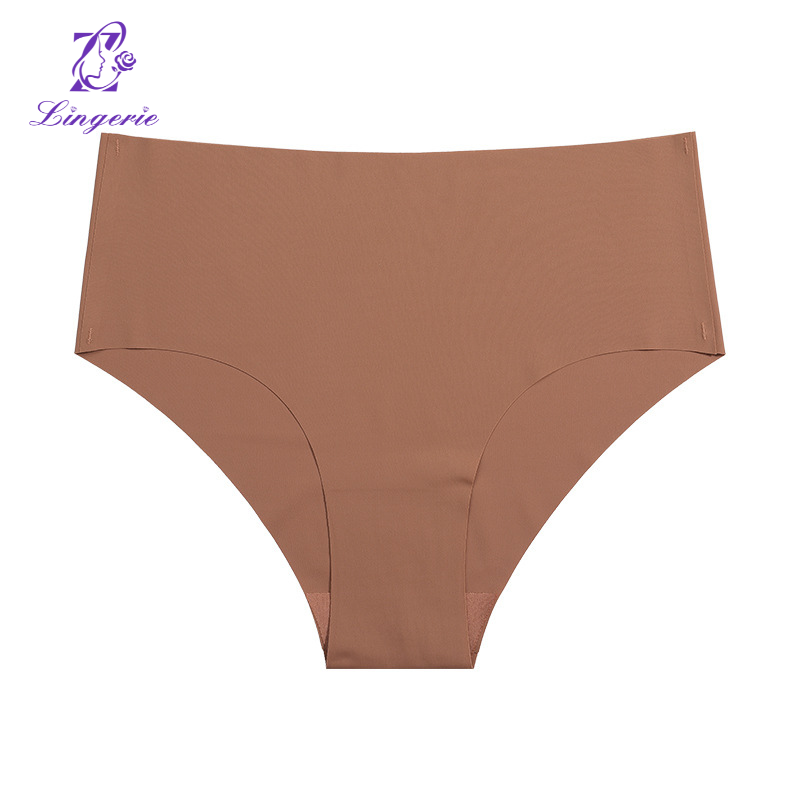 One-piece plus-size mid-waist cotton crotch breathable invisible briefs for women