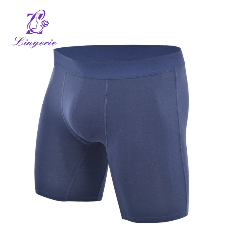 Men's Breathable Cotton Pocket Briefs Extra Long Solid Color Men's Boxer Briefs
