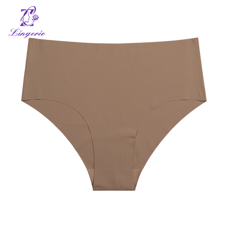 One-piece plus-size mid-waist cotton crotch breathable invisible briefs for women