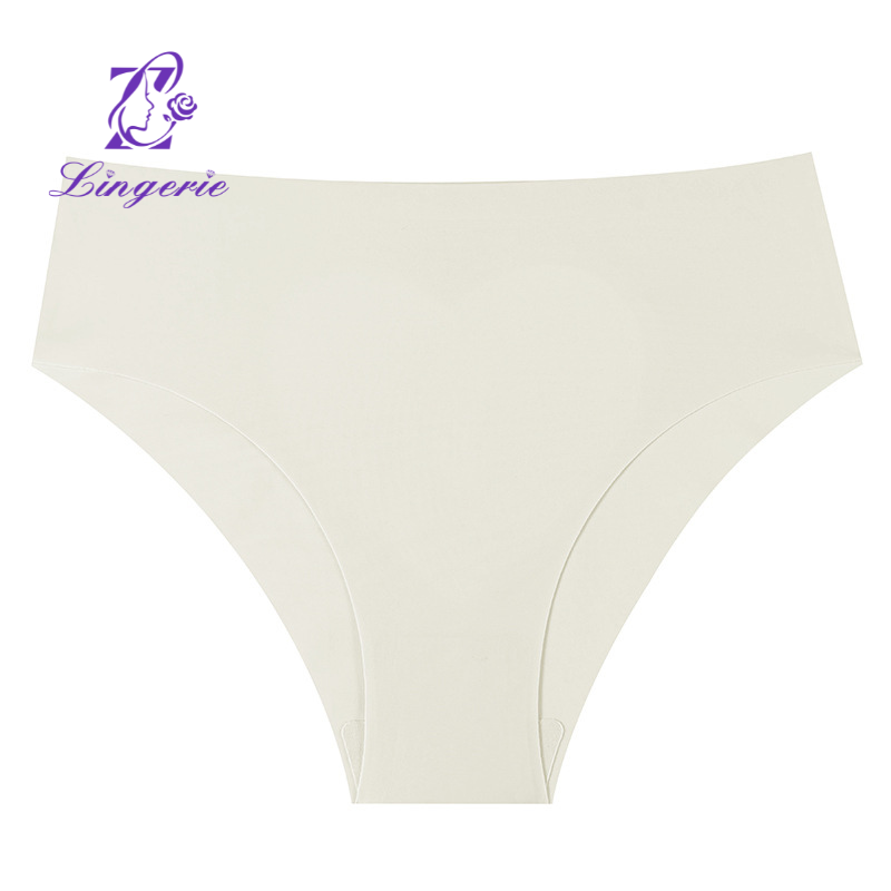 Women's sensual design big love panties ice silk a piece of mid-waist non-marking triangle pants