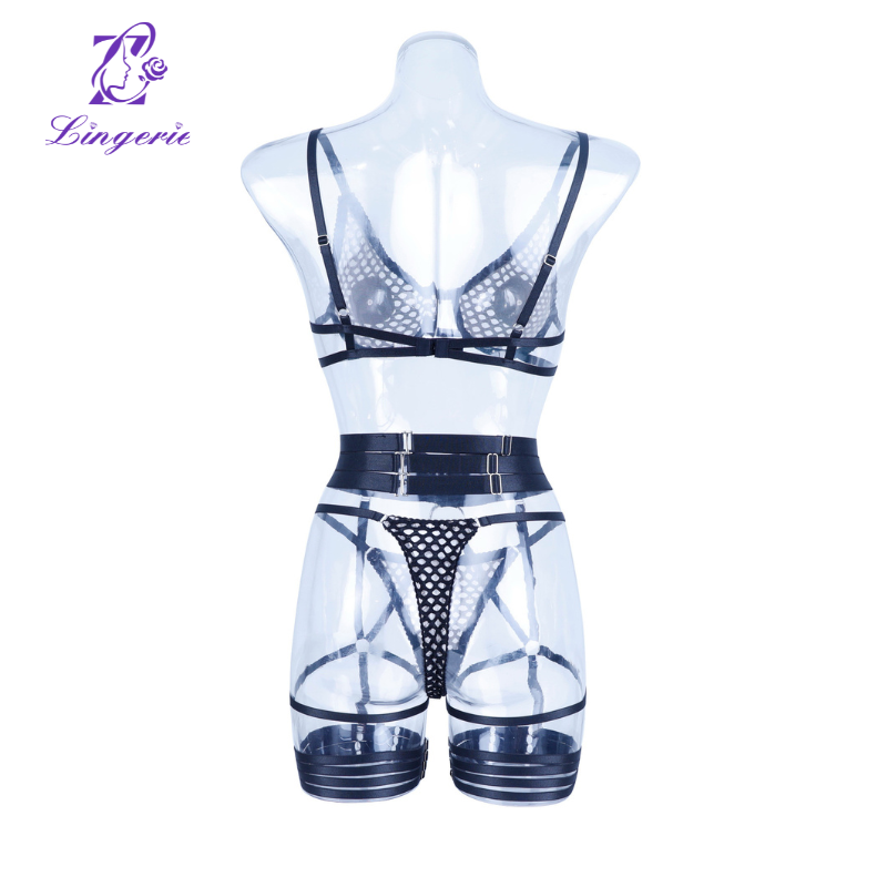 Erotic lingerie splicing sexy bra set strappy sexy fashion