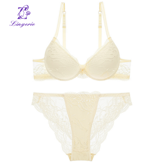 Sexy underwear deep V small breasts gathered bra anti-sagging natal year red lace bra set