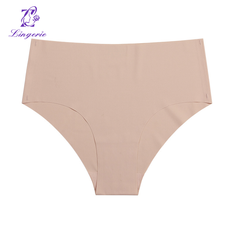 One-piece plus-size mid-waist cotton crotch breathable invisible briefs for women