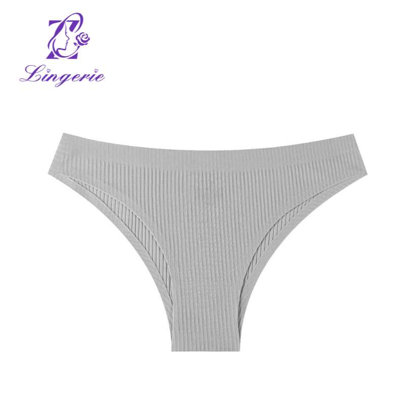 One Piece Fitted Threaded Panties Low Waist Cotton No Trace Comfortable Simple Solid Color Women's Triangle Pants