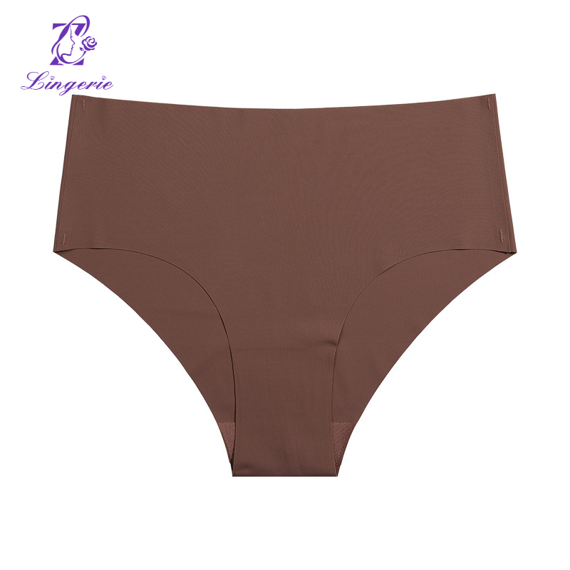 One-piece plus-size mid-waist cotton crotch breathable invisible briefs for women