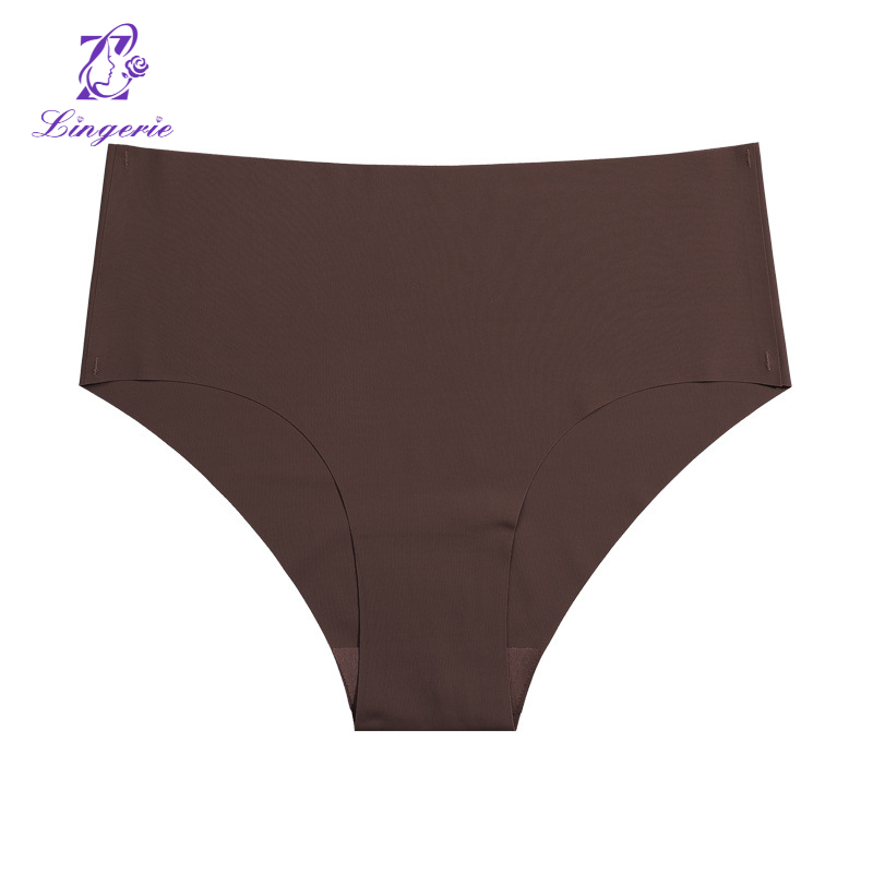 One-piece plus-size mid-waist cotton crotch breathable invisible briefs for women