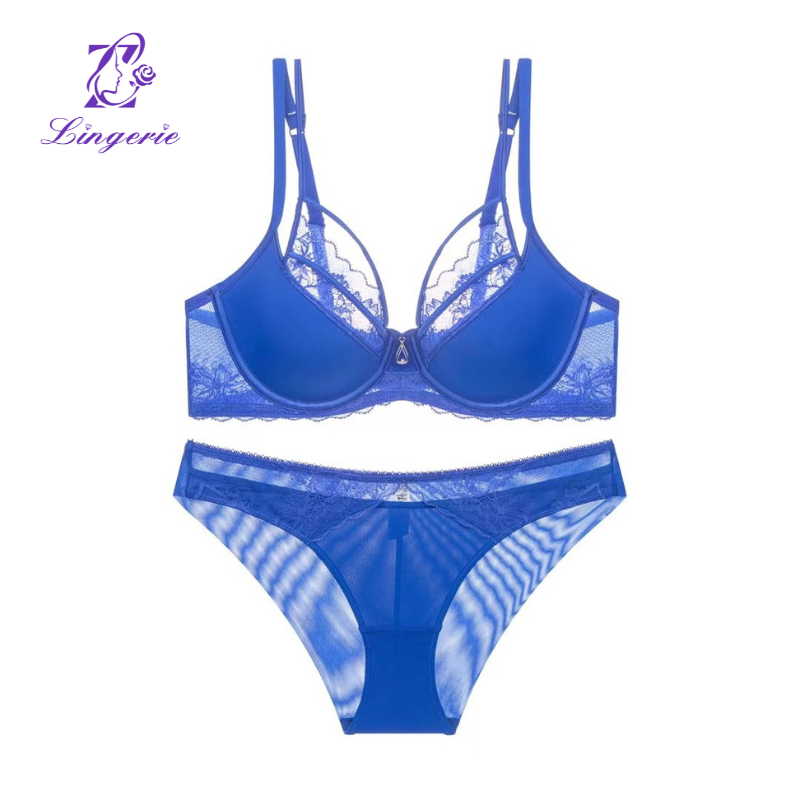 Sexy underwear summer thin section hollow straps beauty breast lace underwear large breasts show small anti-sagging bra