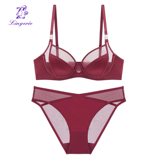 French underwear female thin section soft steel ring large breasts show small bra to collect vice breasts anti-sagging sexy bra set bra