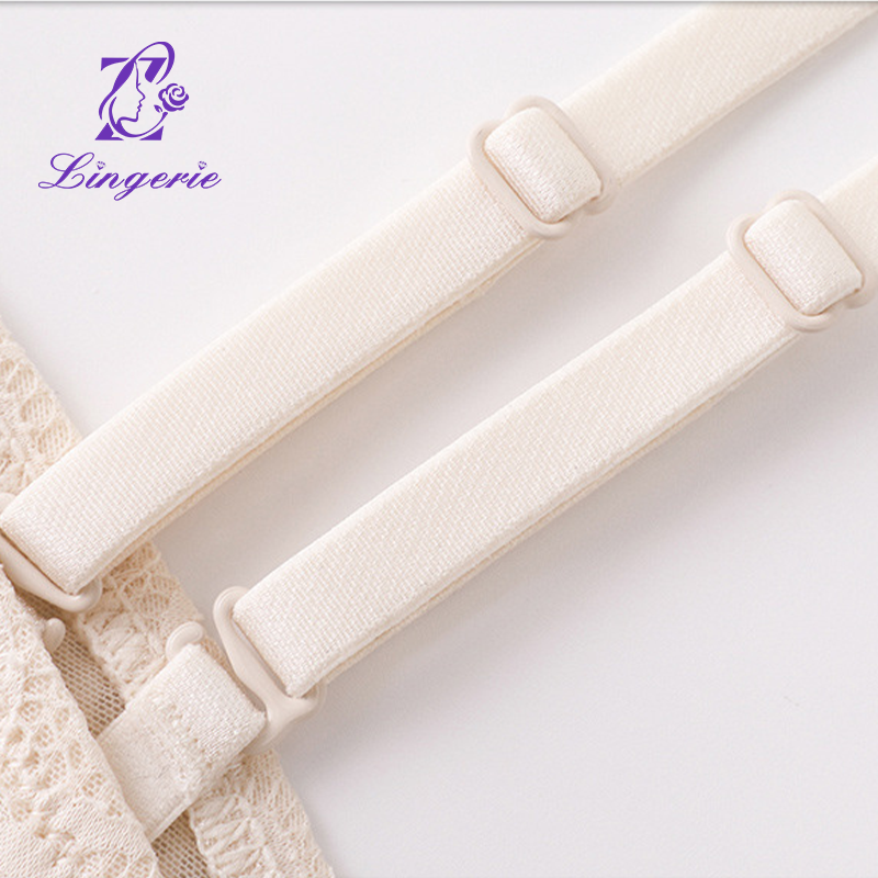 Wholesale French Lingerie Thin Bunny Ear Cup Lace Soft Steel Ring Anti-sagging Bra Set