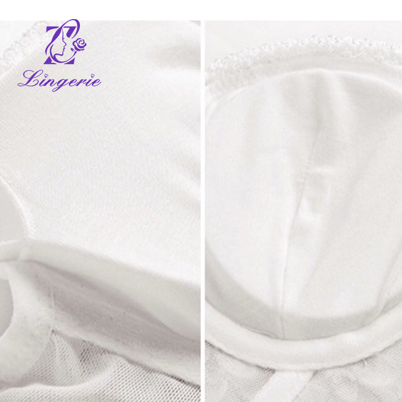 French Court Style Luxury Embroidery Lace Underwear Anti-sagging Soft Steel Ring Sexy Lingerie