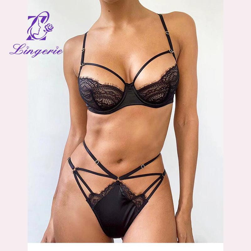 Thin Sling Without Sponge Binding Lace Full Cup Bra