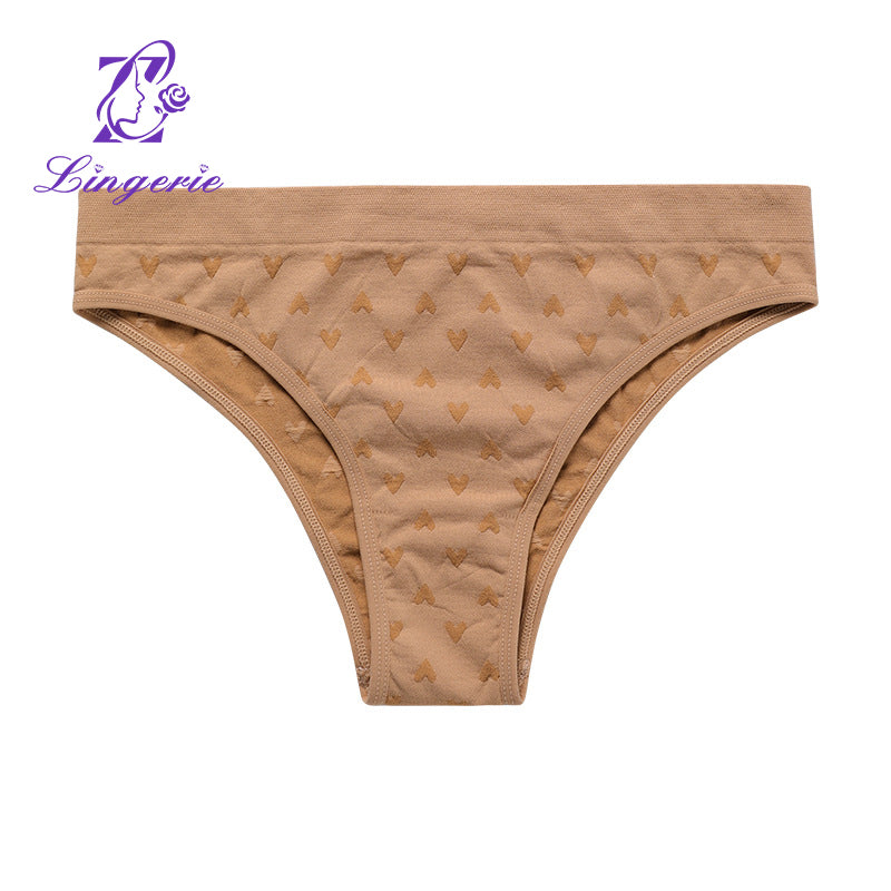 Factory women's seamless heart print quick-drying stretch comfortable breathable sports briefs