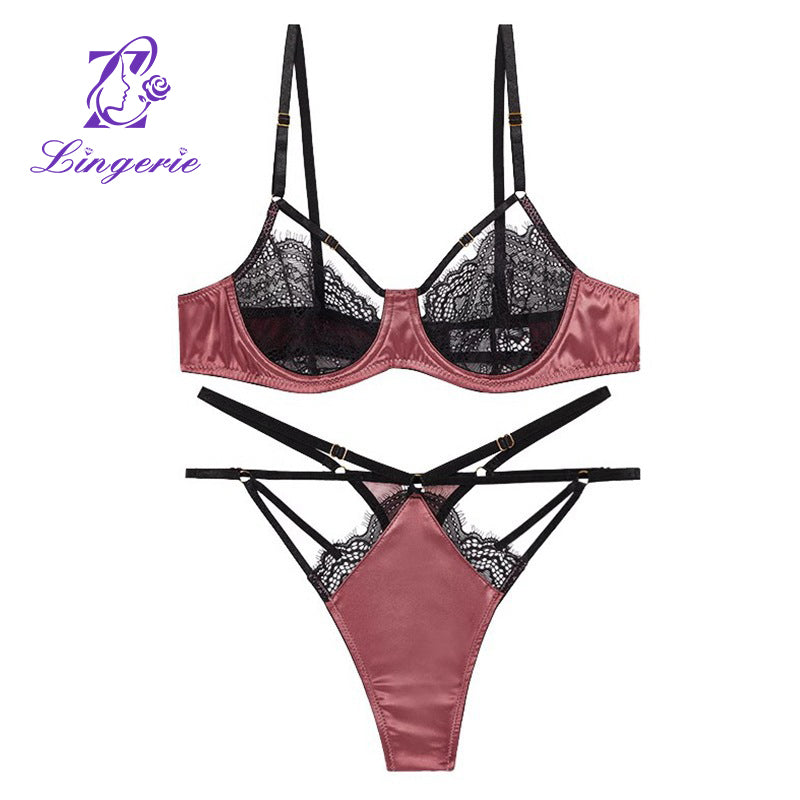 Thin Sling Without Sponge Binding Lace Full Cup Bra