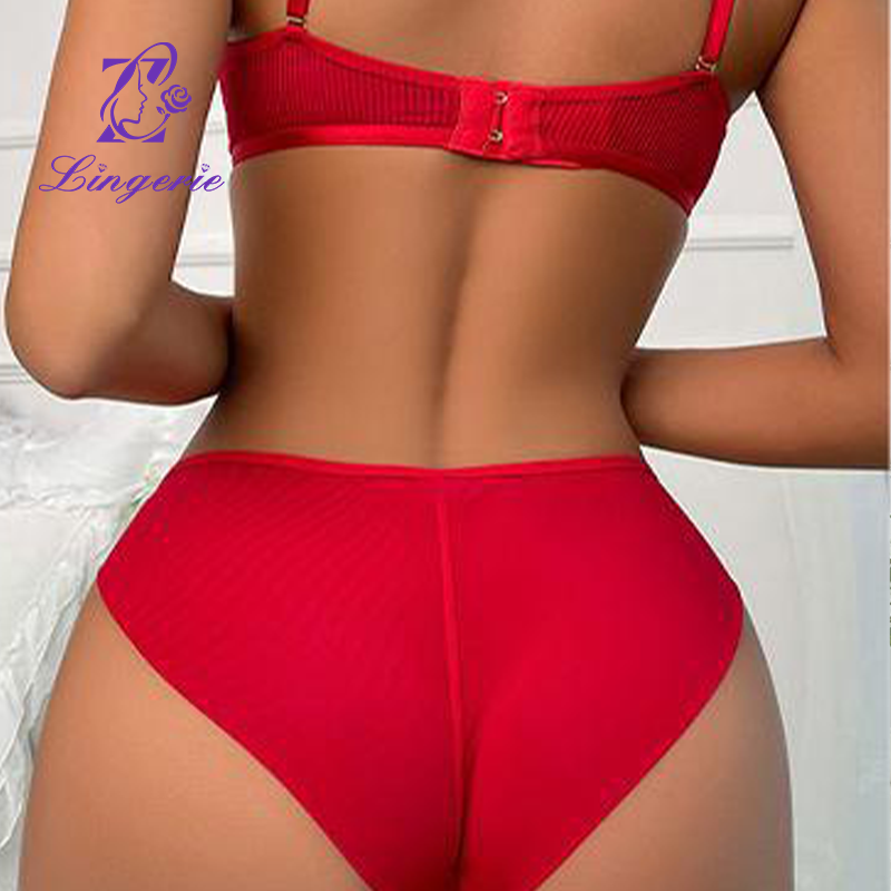 Large size lingerie sexy fashion collision colours gathered underwear small breasts show large anti-sagging bra set