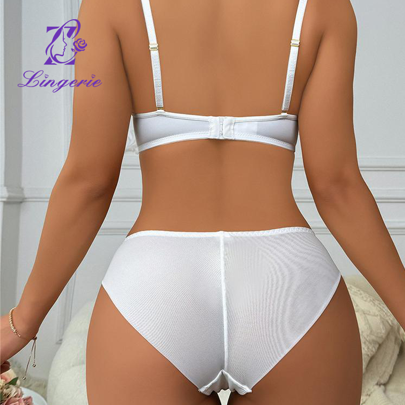 Sexy lingerie summer color collision small breasts show large gathered underwear collect vice breasts anti-sagging top support bra set