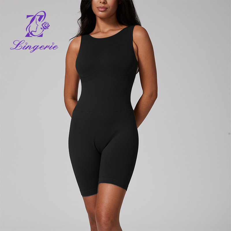 Slim Hip Lifting Tank Top Yoga Wear Women Backless Exercise Fitness Shorts Bodysuit