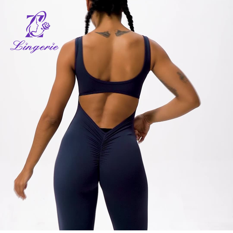 Hip lifting tight one-piece yoga clothing women outdoor running sports one-piece fitness clothing