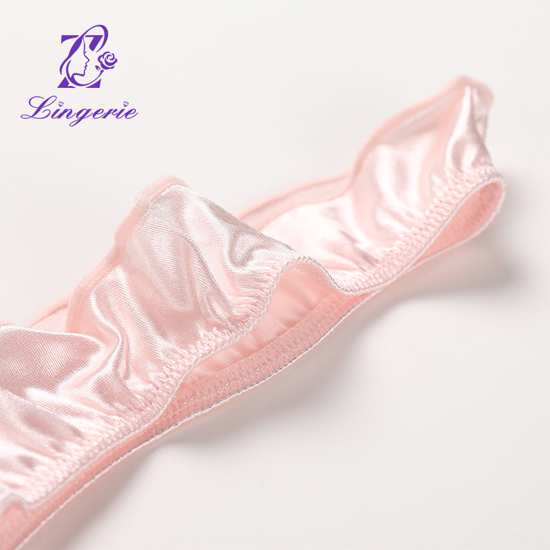 Women's Large Size Luxury Satin Cotton Crotch Breathable Quick Dry Comfortable Underwear