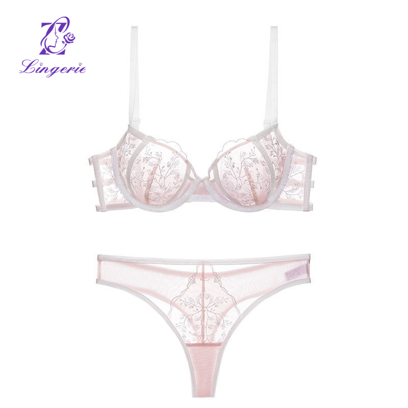 OEM high quality Luxury lace bra & brief set 3/4 cup push-up bra and hipster set bridal women bra set