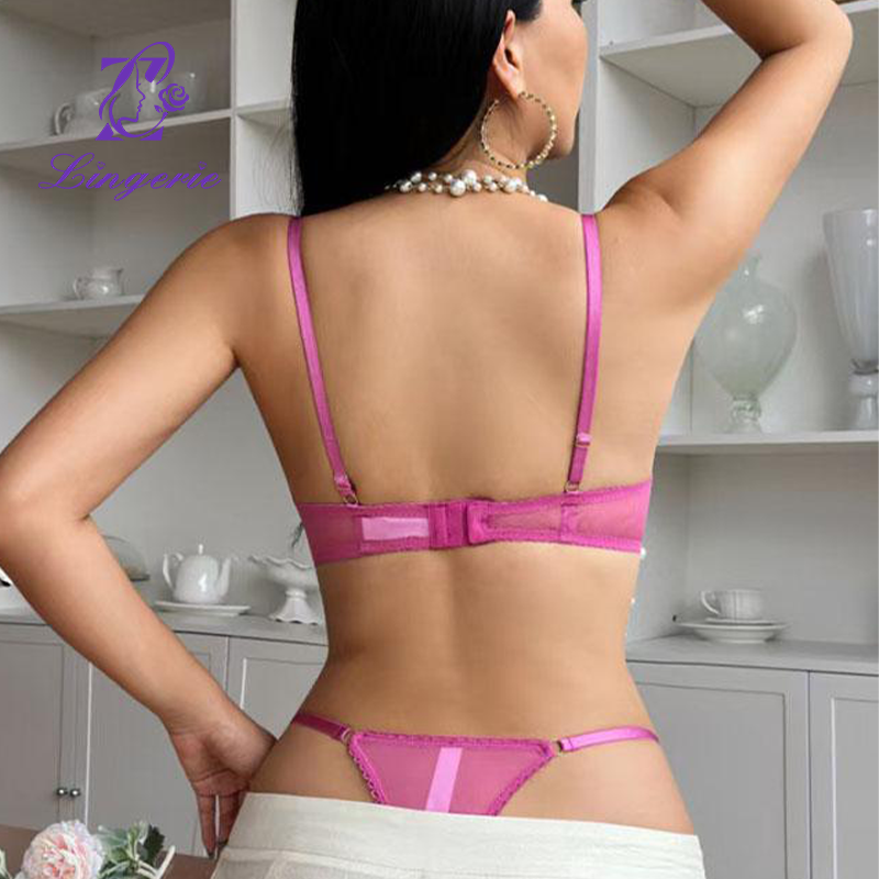 Lingerie summer sexy ultra-thin embroidery lace underwear large breasts show small anti-sagging bras