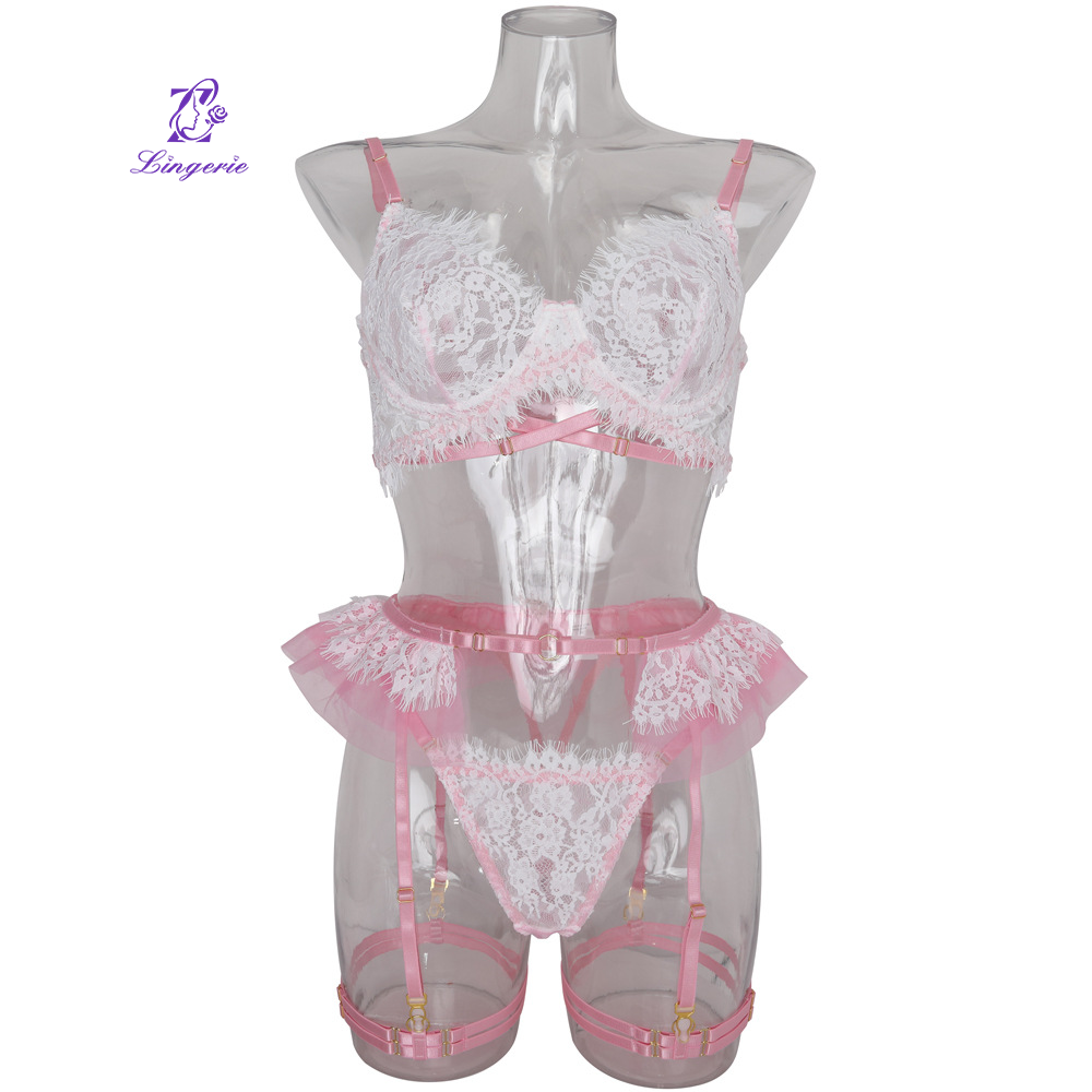 Lace See-through Bow Garter Lingerie