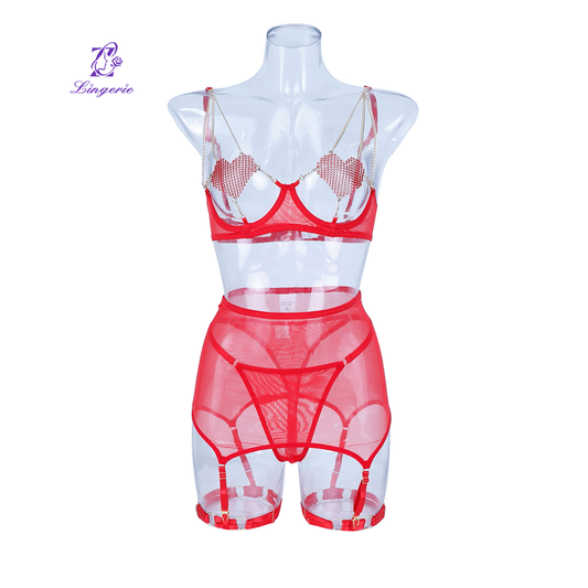 Halter neck  Hollow Open Cup Lingerie