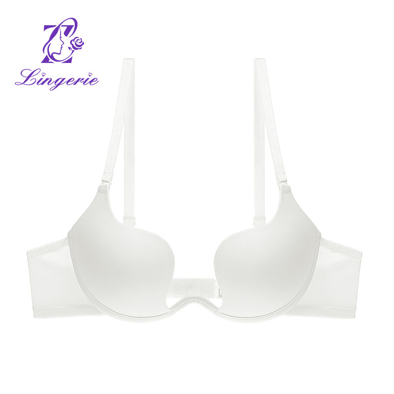 Factory Wholesale Seamless Push-up Solid Color U-shaped Glossy Bra