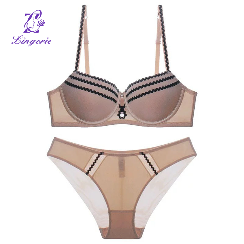 Lace underwear small breasts show large gathered bra set color collision collect vice breast anti-sagging underwear bra
