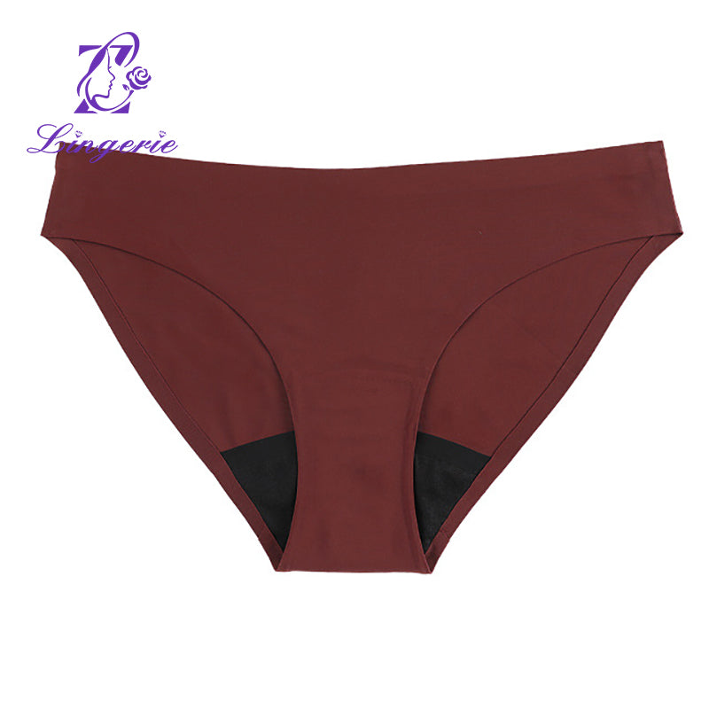 Women's large size physiological mid-waist four-layer menstrual safety and hygiene seamless pure cotton panty