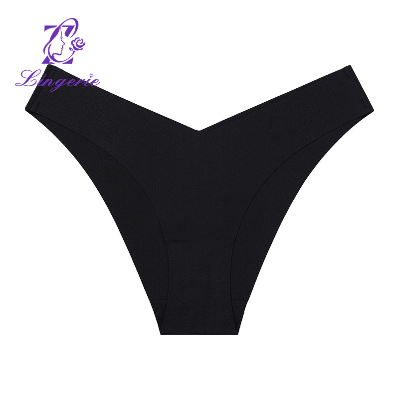 Factory wholesale simple low waist invisible ice silk one piece cotton crotch Tanga