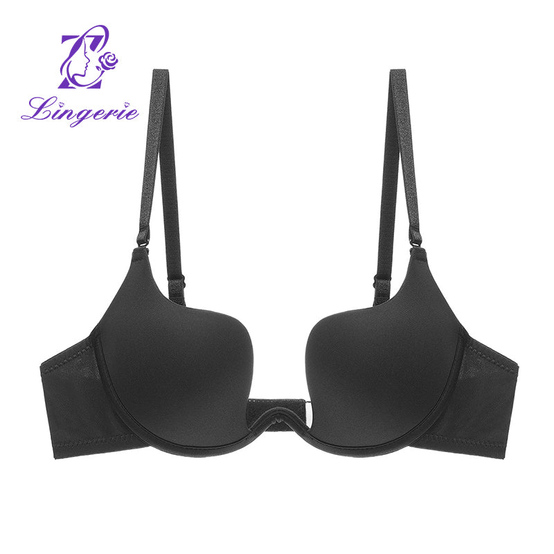 Factory Wholesale Seamless Push-up Solid Color U-shaped Glossy Bra