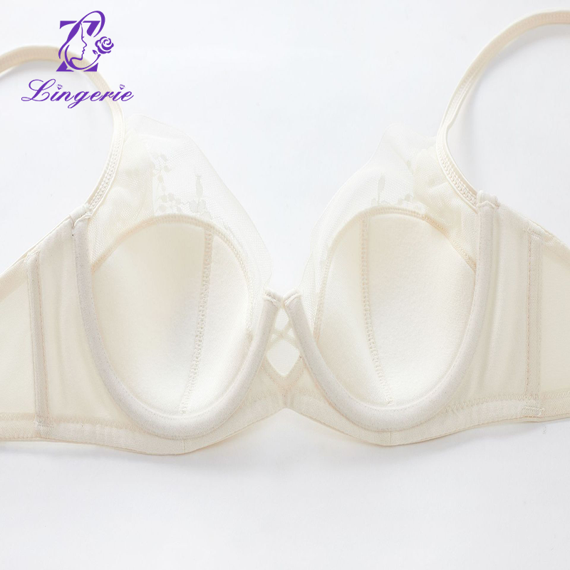 Lingerie Sleek lace edge sexy bra Hold up soft underwire bra set