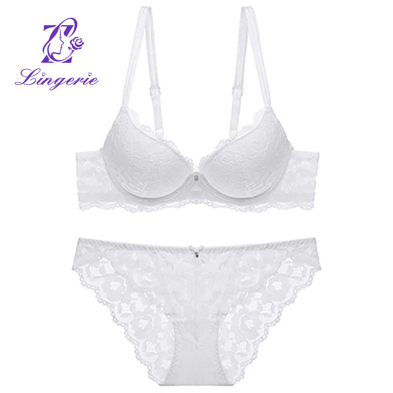 Seamless Bralettes Lingerie Sexy Sets Comfortable no show V Neck Bras Panty Thongs Sets Push Up Bra and Panty Sets for Women