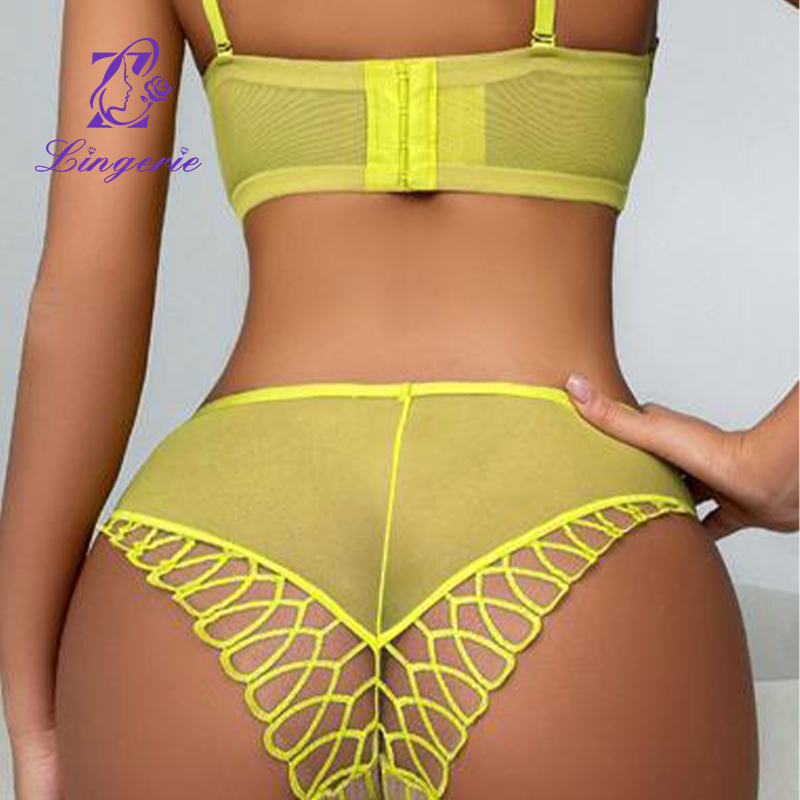 Lingerie sexy ultra-thin embroidery lace underwear large breasts show small collection of side breasts large size bra set