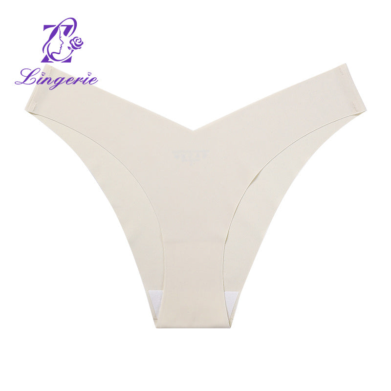 Factory wholesale simple low waist invisible ice silk one piece cotton crotch Tanga