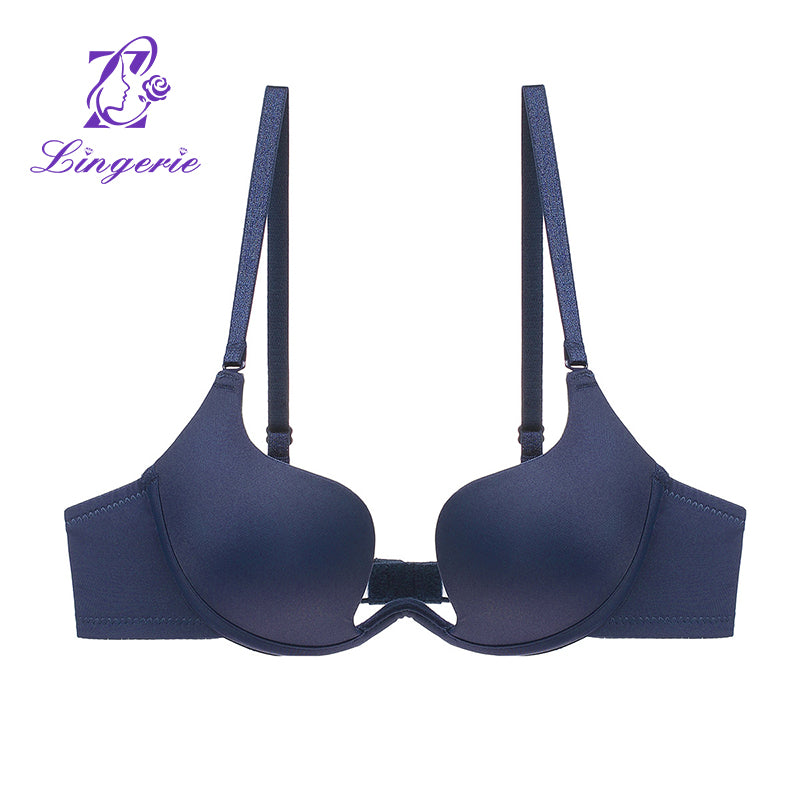 Factory Wholesale Seamless Push-up Solid Color U-shaped Glossy Bra