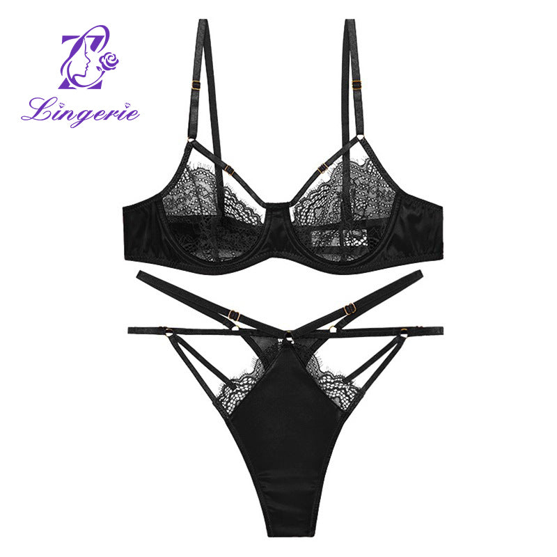 Thin Sling Without Sponge Binding Lace Full Cup Bra