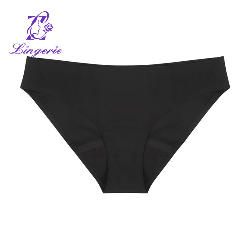 Women's large size physiological mid-waist four-layer menstrual safety and hygiene seamless pure cotton panty