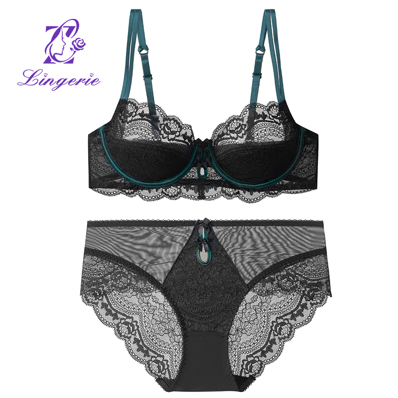 Sexy Lingerie French Ultra-thin Pure Desire Large Breasts Show Small Plus Size Lingerie Lunar New Year Red Lace Bras