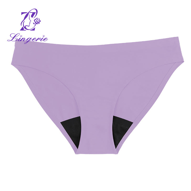 Women's large size physiological mid-waist four-layer menstrual safety and hygiene seamless pure cotton panty