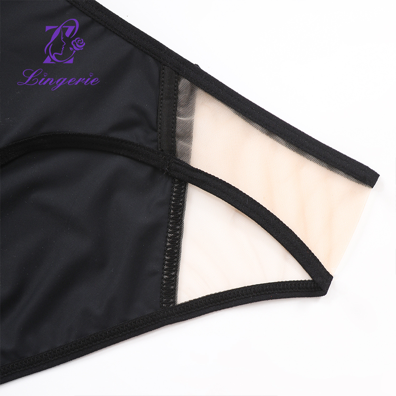 Black Thin Cotton Smooth Mesh Fishbone Bra Vest Style Bra Anti-sagging Underwear